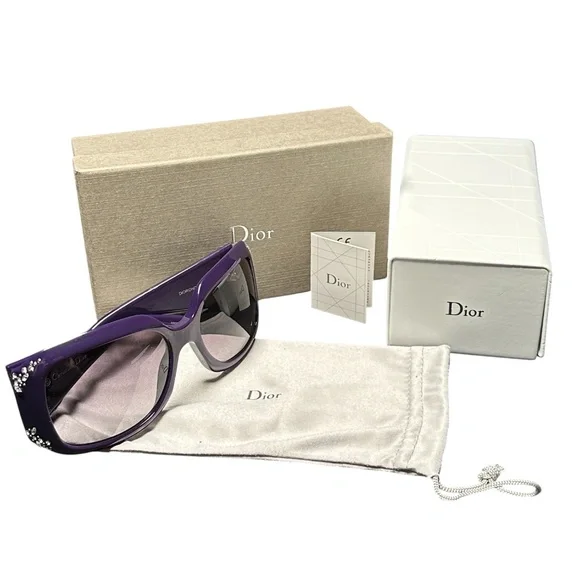 Dior Ondine Crystal Embellished Sunglasses with Case and Box - Brand New - Picture 13 of 13